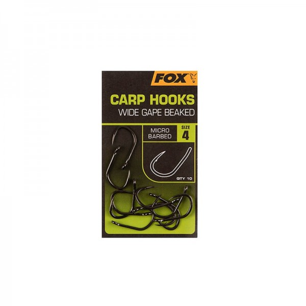 FOX CARP HOOKS WIDE GAPE BEAKED SIZE 4